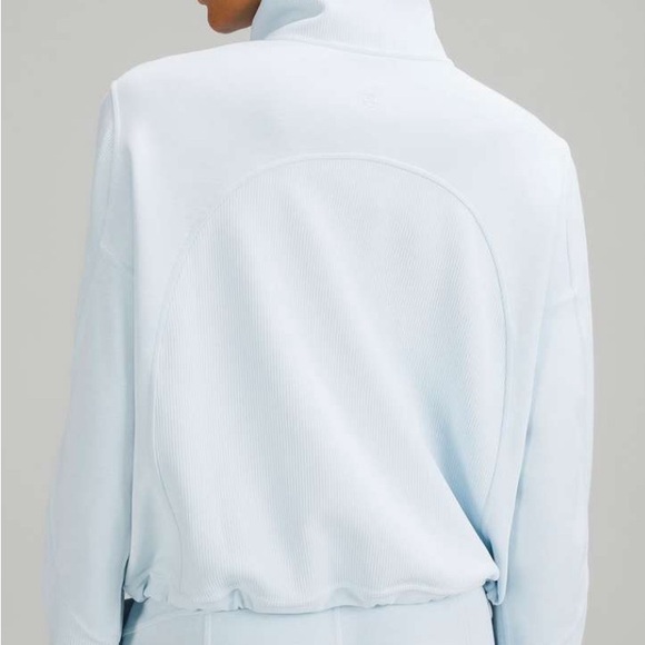 Lululemon brushed softstreme ribbed half zip powder blue size 6 - Picture 2 of 7